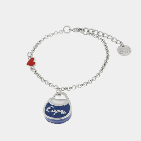Bracciale in Metallo con borsa blu Capri — collezione arco naturale