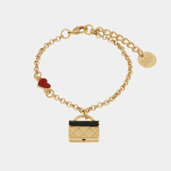 Bracciale in Metallo con borsa nera — collezione arco naturale