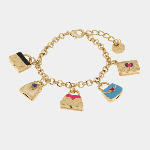Bracciale in Metallo con borsette colorate — collezione arco naturale