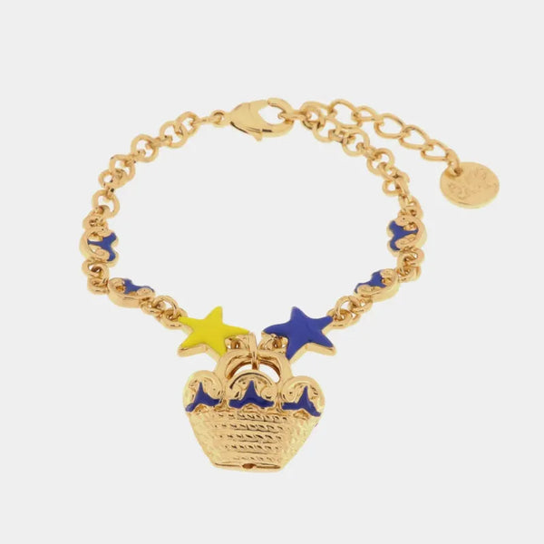 Bracciale in Metallo con coffa impreziosita da stelle blu e gialle — collezione arco naturale