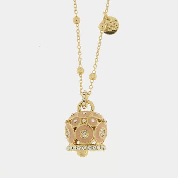 Collana in Metallo con campana a pois rosa  e zirconi grande — collezione AUGUSTO