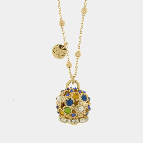 Collana in Metallo con campana  e zirconi multicolor grande — collezione AUGUSTO