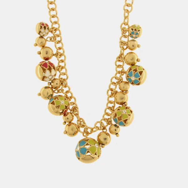 Collana in Metallo con sfere impreziosite da smalti colorati — collezione bellezza