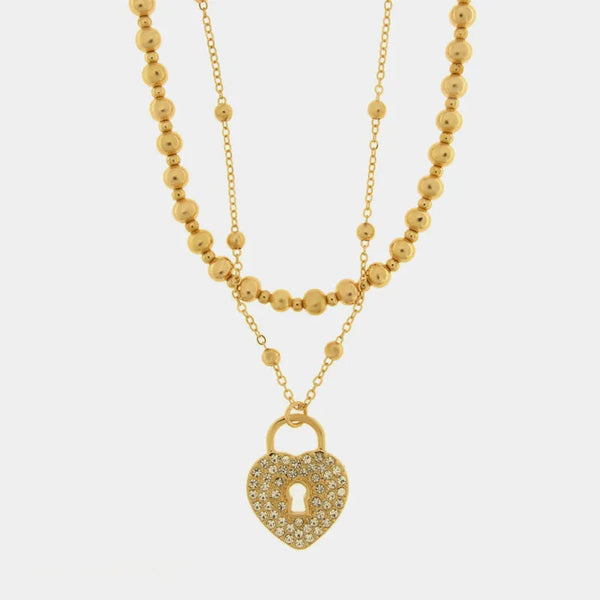 Collana in Metallo multifilo con lucchetto a forma di cuore — collezione bellezza