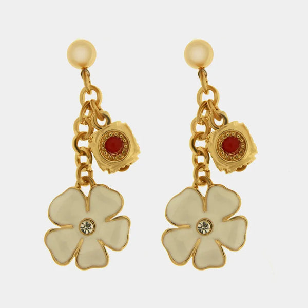 Orecchini in Metallo con fiori pendenti e charms — collezione bellezza