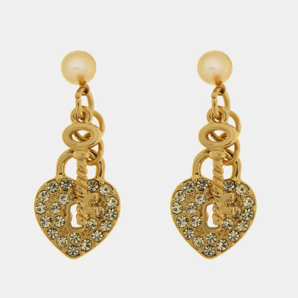 Orecchini in Metallo con lucchetto a forma di cuore e chiave — collezione bellezza