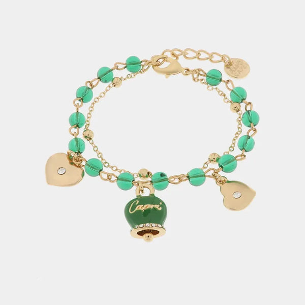 Bracciale in Metallo Con campanella portafotuna Capri — collezione belvedere