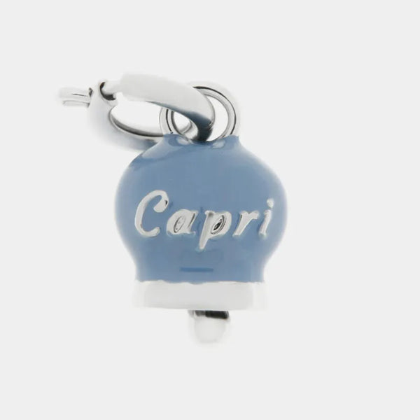 Ciondolo in Metallo con campanella scritta capri — collezione belvedere