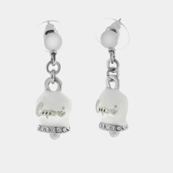 Orecchini in Metallo con campanella bianca scritta capri — collezione belvedere