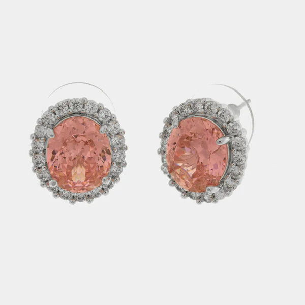 Orecchini in Metallo con zirgoni rosa — collezione bluette