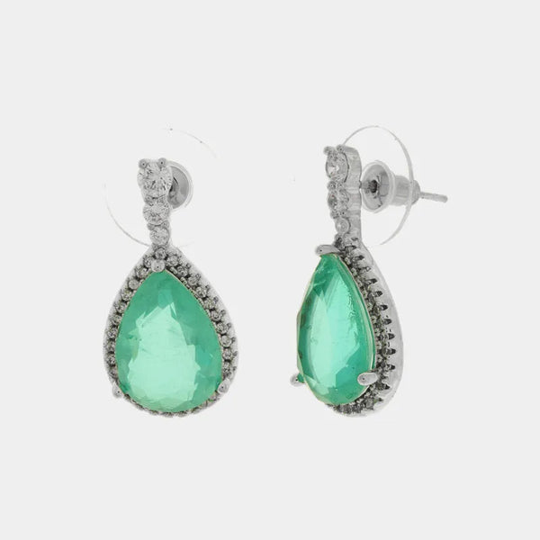 Orecchini in Metallo con zirconi a goccia — collezione bluette