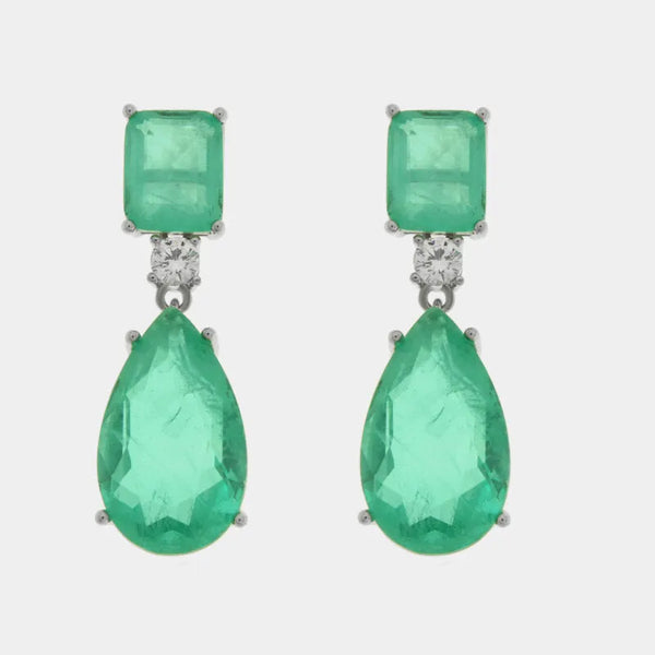 Orecchini in Metallo con zirconi a goccia — collezione bluette