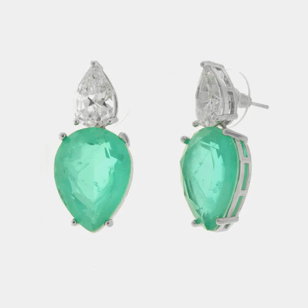 Orecchini in Metallo con zirconi verdi — collezione bluette