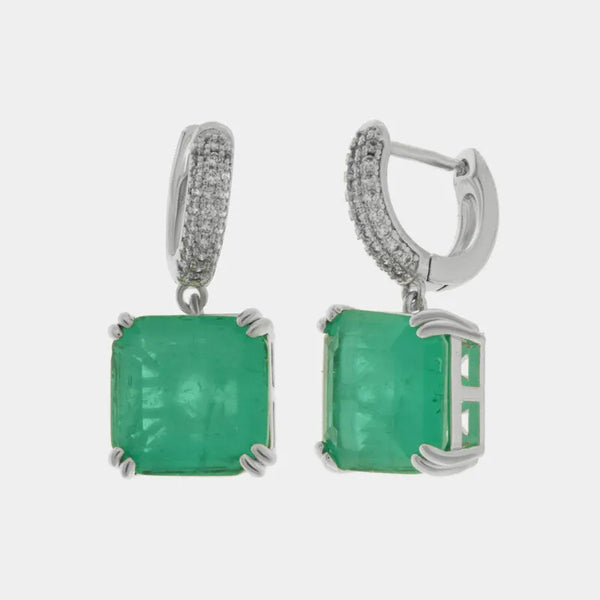Orecchini in Metallo con zirconi verdi — collezione bluette