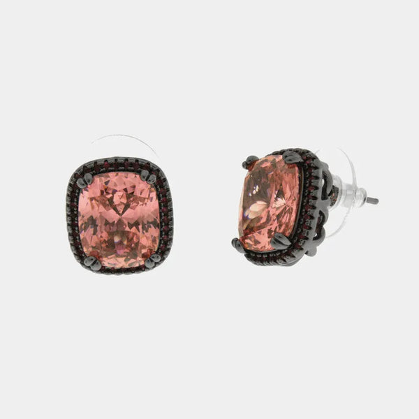 Orecchini in Metallo con zirconi rosa centrali — collezione bluette