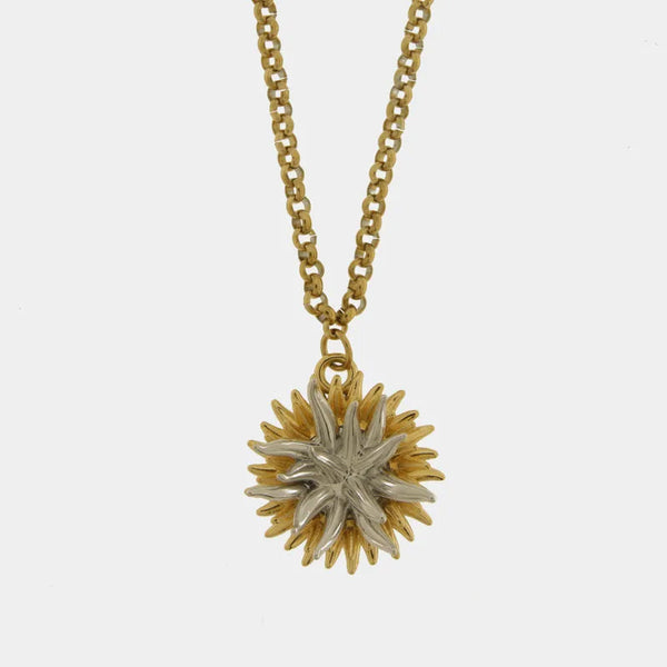 Collana in Metallo con riccio di mare placcato oro e argento — collezione erisos