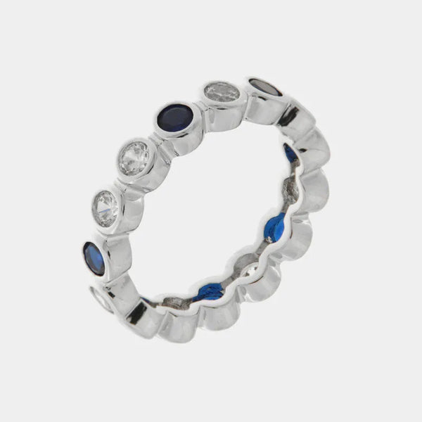 Anello in Metallo giro di zirconi blu — collezione eterna