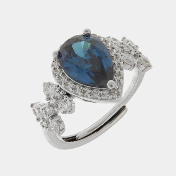 Anello in Metallo goccia blu — collezione eterna