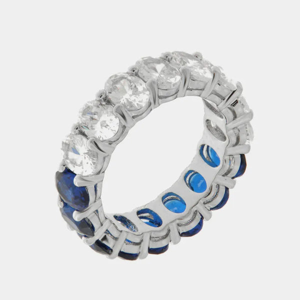 Anello in Metallo pavè blu — collezione eterna