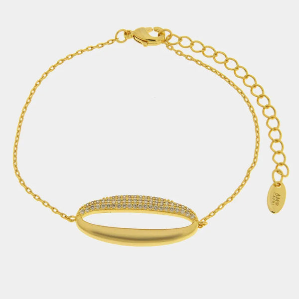 Bracciale in Metallo alternato liscio e pavè — collezione eterna