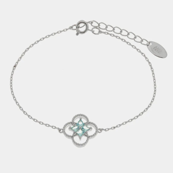 Bracciale in Metallo fiore azzurro — collezione eterna