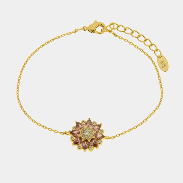 Bracciale in Metallo fiore zirconato — collezione eterna