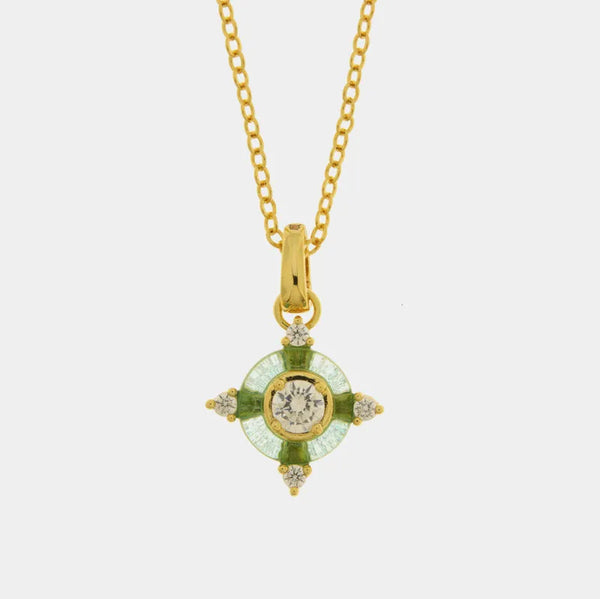 Collana in Metallo croce verde — collezione eterna