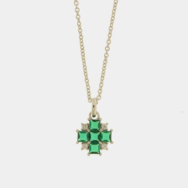 Collana in Metallo croce verde — collezione eterna