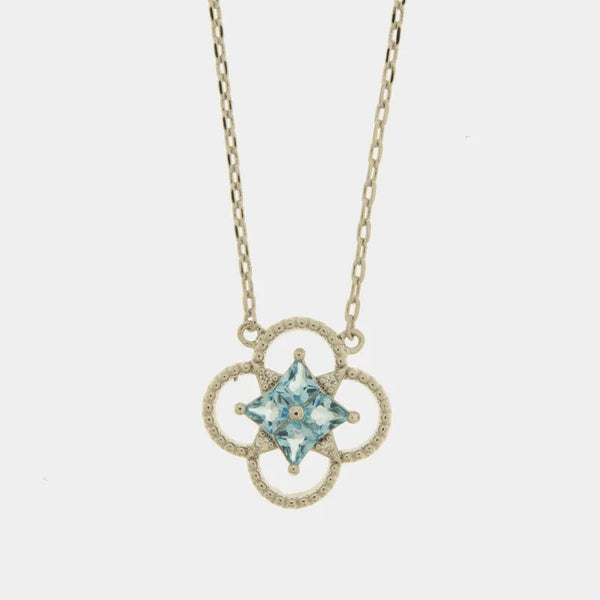 Collana in Metallo fiore azzurro — collezione eterna