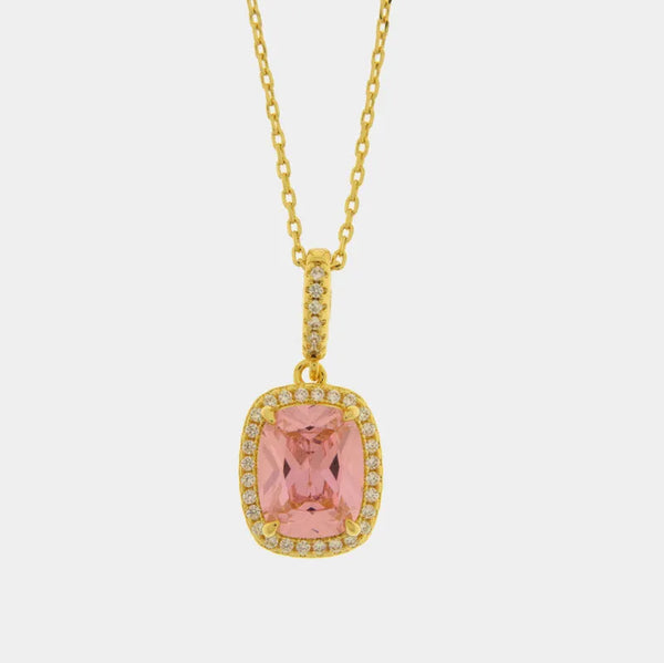 Collana in Metallo quadrato rosa — collezione eterna