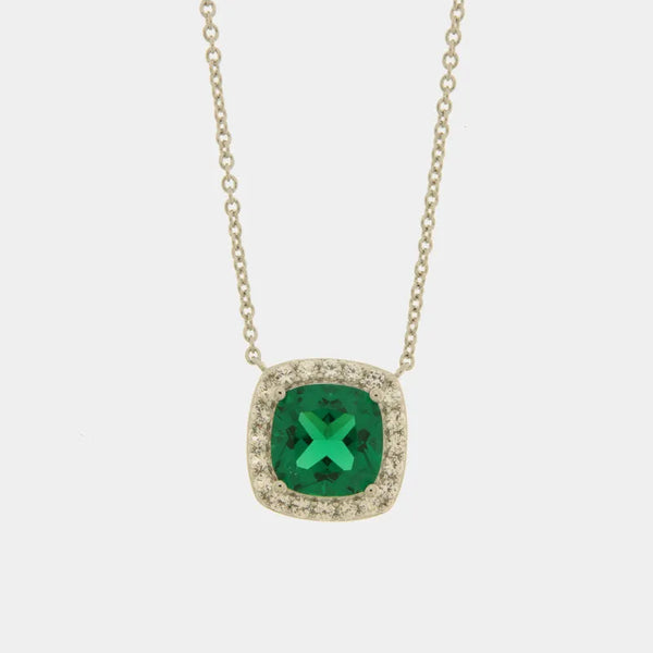 Collana in Metallo quadrato verde — collezione eterna