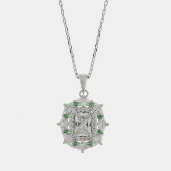 Collana in Metallo rettangolo zirconato — collezione eterna