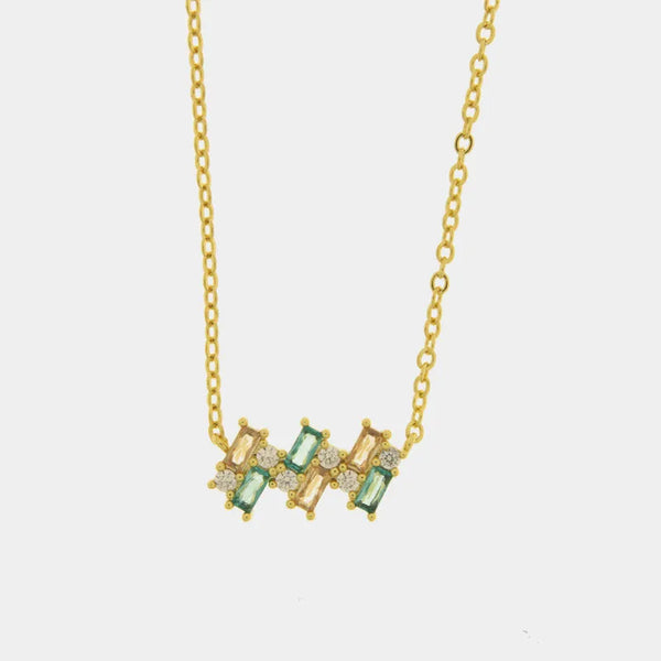 Collana in Metallo zirconi colorati — collezione eterna