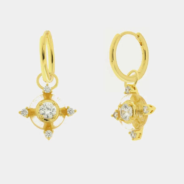 Orecchini in Metallo croce gialla — collezione eterna