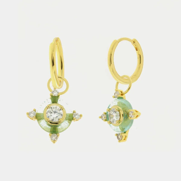 Orecchini in Metallo croce verde — collezione eterna