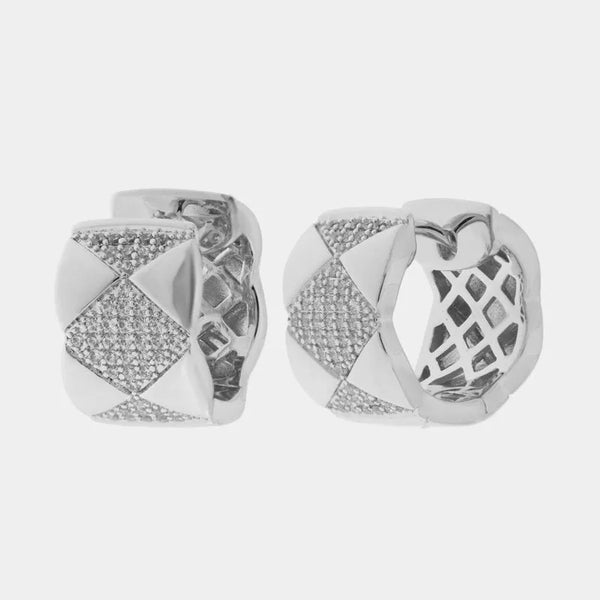 Orecchini in Metallo fiore zirconato blu — collezione eterna
