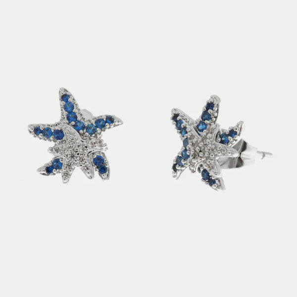 Orecchini in Metallo stella marina blu — collezione eterna