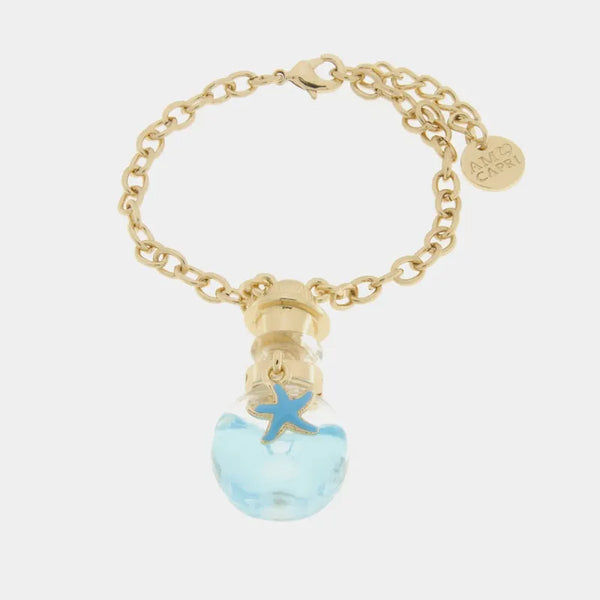 Bracciale in Metallo con bottigliana e stella blu — collezione Faraglioni