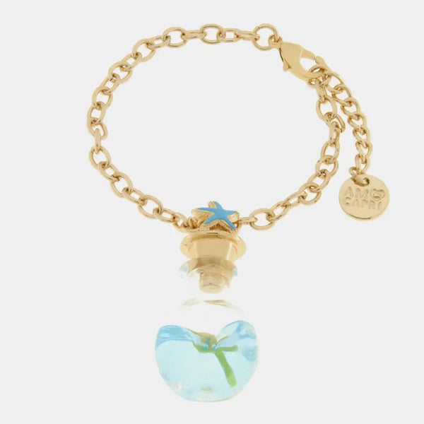 Bracciale in Metallo con bottiglina con fiore e pesciolino — collezione Faraglioni