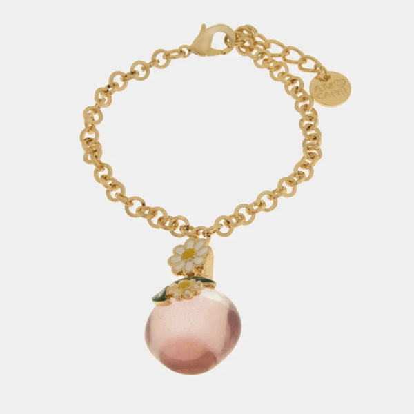 Bracciale in Metallo con bottiglina e fiori bianchi — collezione Faraglioni