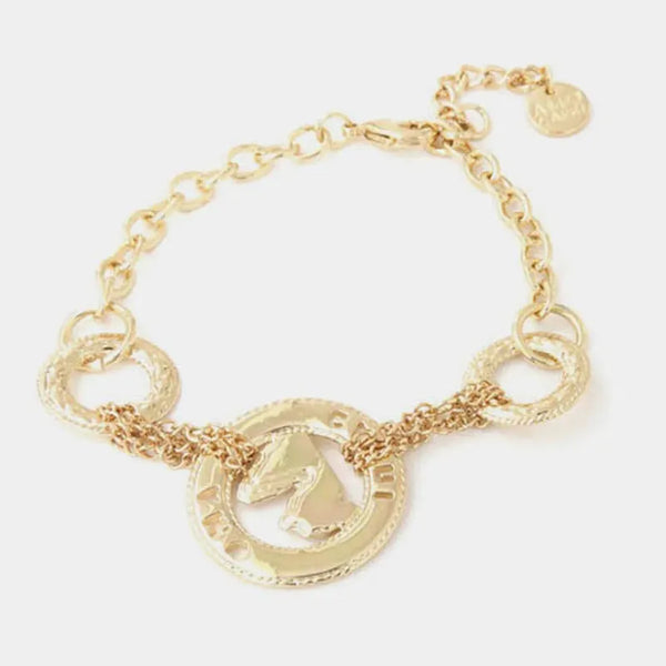Bracciale in Metallo con medaglia disegno faraglioni — collezione Faraglioni