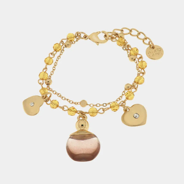 Bracciale in Metallo con profumo rosa per pietre gialle — collezione Faraglioni