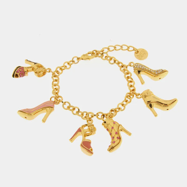 Bracciale in Metallo con scarpette rosa — collezione Faraglioni