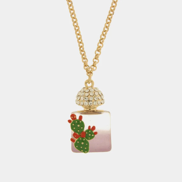 Collana in Metallo con bottiglina e cactus — collezione Faraglioni