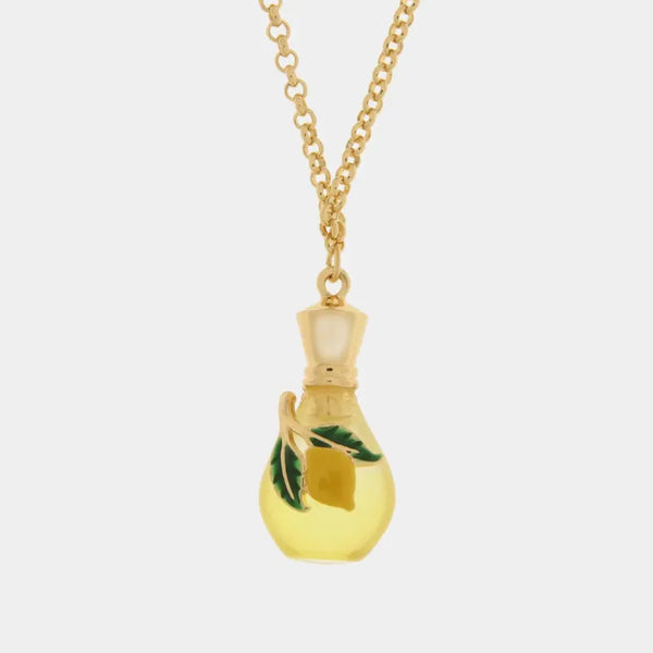Collana in Metallo con bottiglina e limoni — collezione Faraglioni