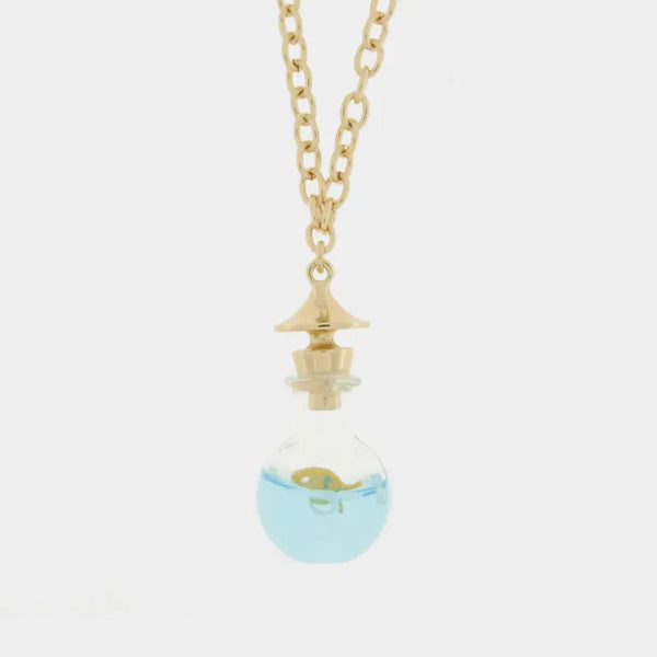 Collana in Metallo con bottiglina e pesciolino — collezione Faraglioni