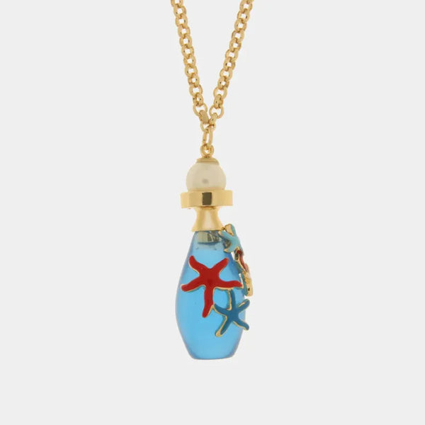 Collana in Metallo con bottiglina ovale e stelle marine — collezione Faraglioni