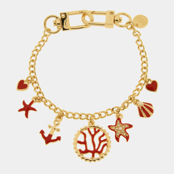 Accessorio borsa in Metallo coralli, ancora, stelle marine, conchiglie e cuori — collezione grotta azzurra