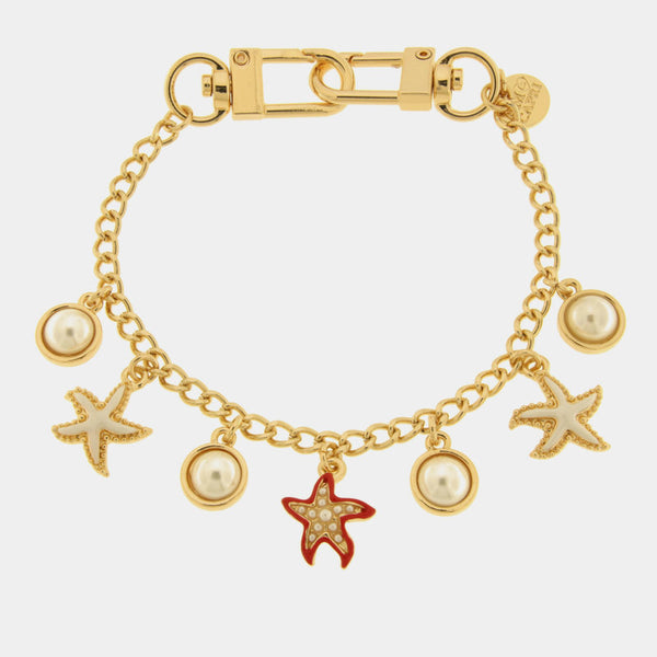 Accessorio borsa in Metallo stelle marine e perle — collezione grotta azzurra