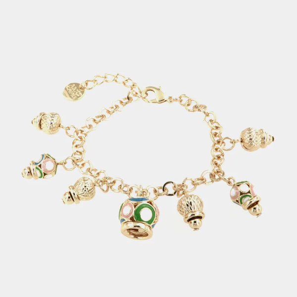 Bracciale in Metallo con campanelle colorate — collezione grotta azzurra